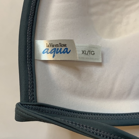 La Vie en Rose Aqua Striped Bikini Top Sz XL - Picture 4 of 4